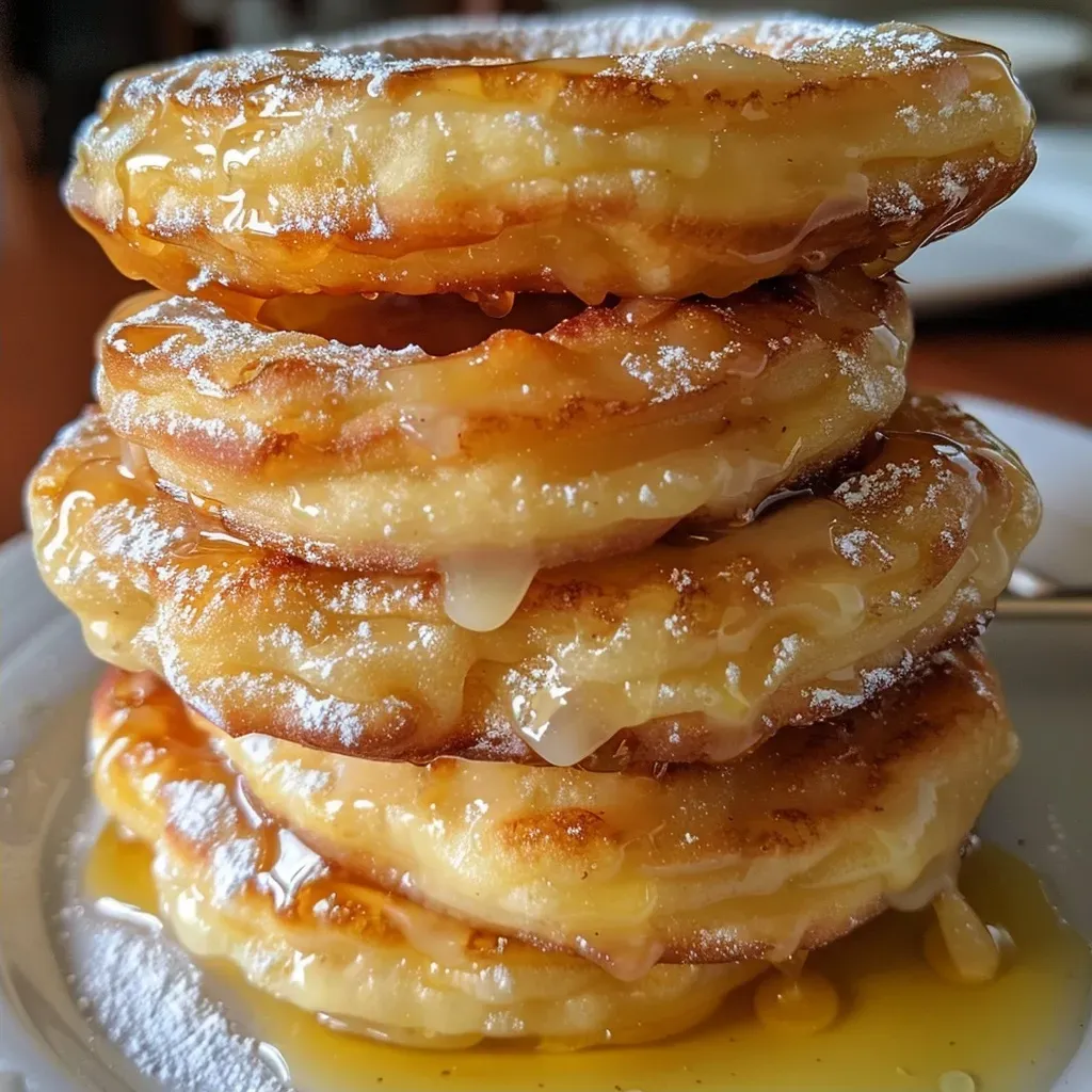 Gofres dorados acompañados de peras especiadas en un plato.