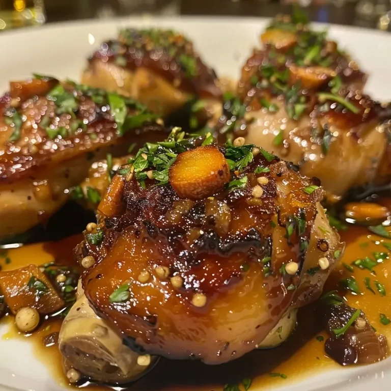 ['Muslitos de pollo con membrillo cocinados a la perfección.', 'Primer plano de muslitos de pollo acompañados de membrillo.', 'Muslos de pollo dorados con trozos de membrillo.', 'Deliciosos muslitos de pollo con guarnición de membrillo.']