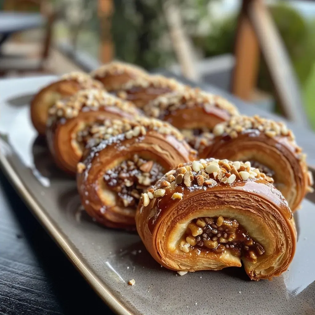 Primer plano de una Nussrolle jugosa y deliciosa.
