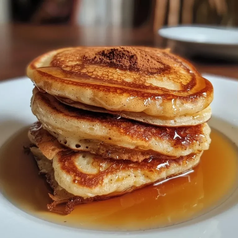 ['Pancakes de rollo de canela apilados con un glaseado jugoso.', 'Detalle de pancakes rollo de canela recién hechos con sirope.', 'Vista lateral de pancakes de canela con un aspecto esponjoso.', 'Pancakes de rollo de canela decorados con sirope y mantequilla.']
