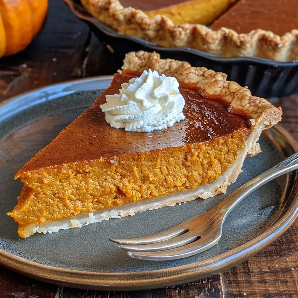 Pastel de calabaza con bourbon en un plato.