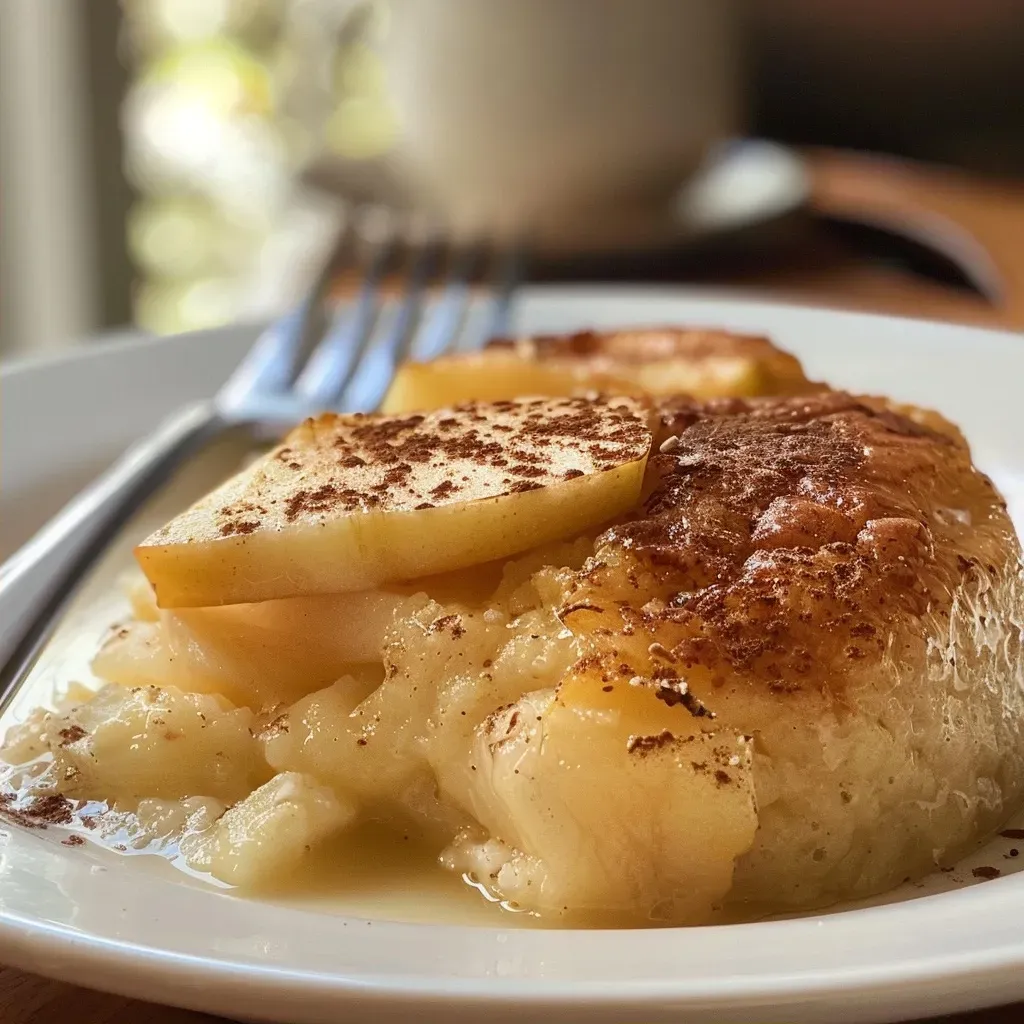 Postre saludable de manzana sin harina visto desde un lado.