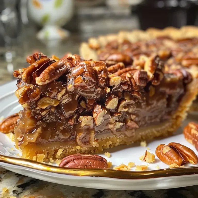 ['Tarta de nuez con corteza dorada y pecanas en la parte superior.', 'Vista lateral de una tarta de nuez recién horneada con pecanas.', 'Primer plano de una tarta de nuez con un aspecto jugoso y delicioso.', 'Tarta de nuez con textura suave y brillante, decorada con pecanas.']