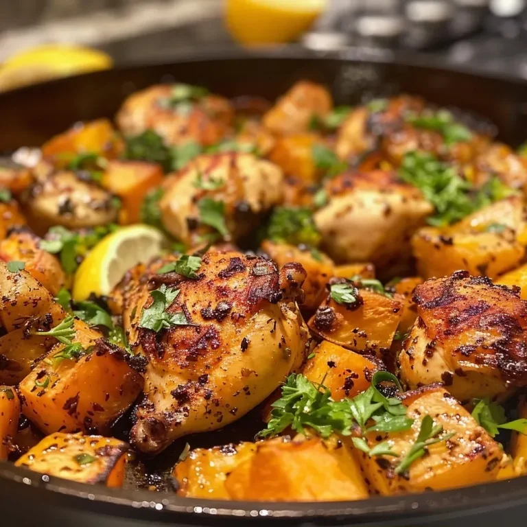 ['Tazón de pollo y batata con brócoli y limón.', 'Placa de pollo asado y batata con guarnición de perejil.', 'Close up de tazón de pollo y batata, colorido y apetitoso.', 'Vista lateral de un tazón con pollo, batata y verduras.']