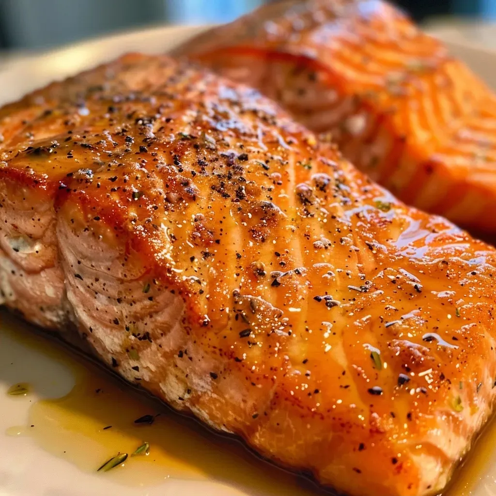 ['Filetes de salmón jugosos cocidos en air fryer.', 'Porción de salmón crujiente preparado en freidora de aire.', 'Vista lateral de salmón dorado en freidora.', 'Salmón en air fryer presentado con rodajas de limón.']