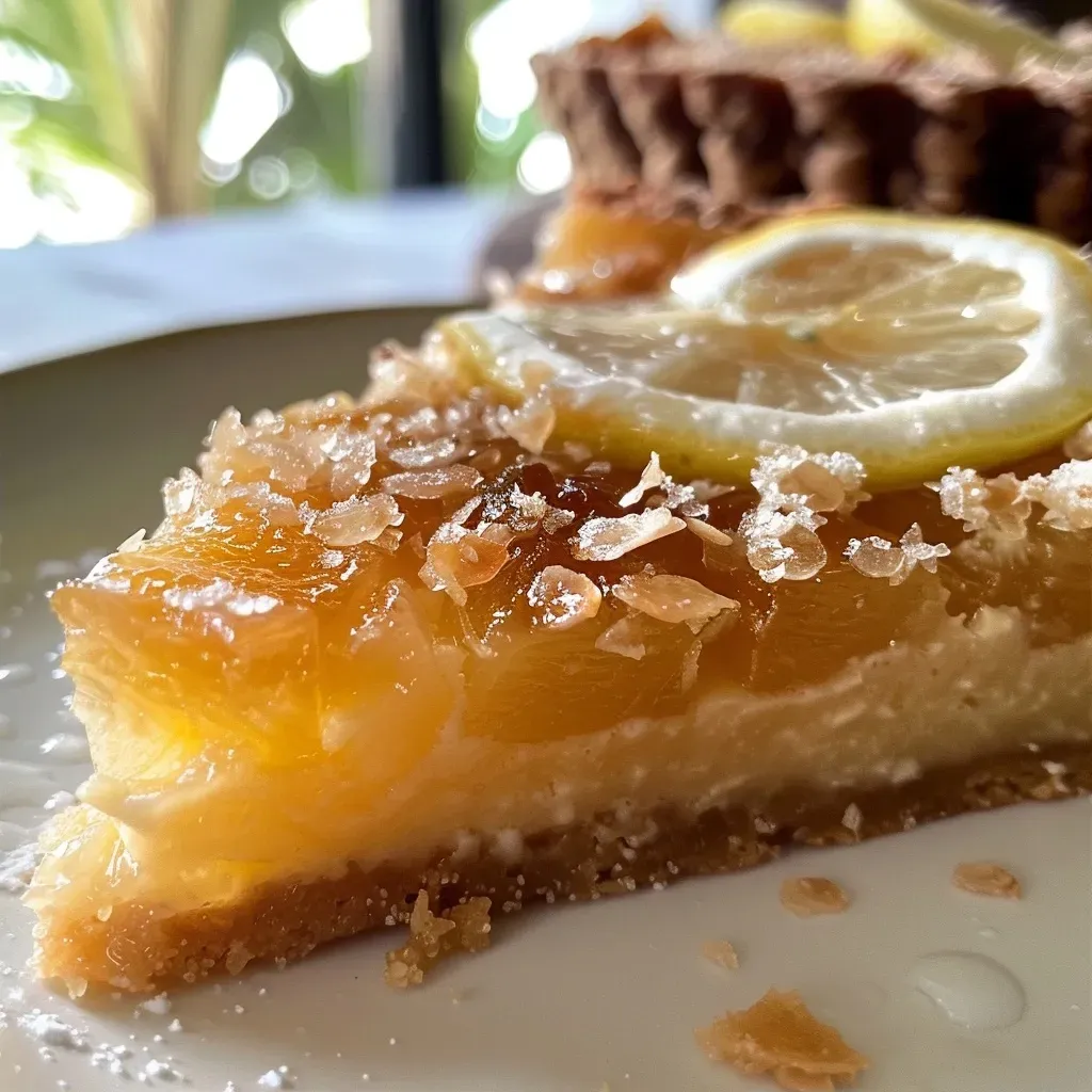 ['Vista lateral de una tarta de coco y membrillo saludable.', 'Tarta vegana de coco y membrillo en primer plano.', 'Sección de tarta de coco y membrillo integral.', 'Tarta de coco y membrillo, opción saludable y vegana.']