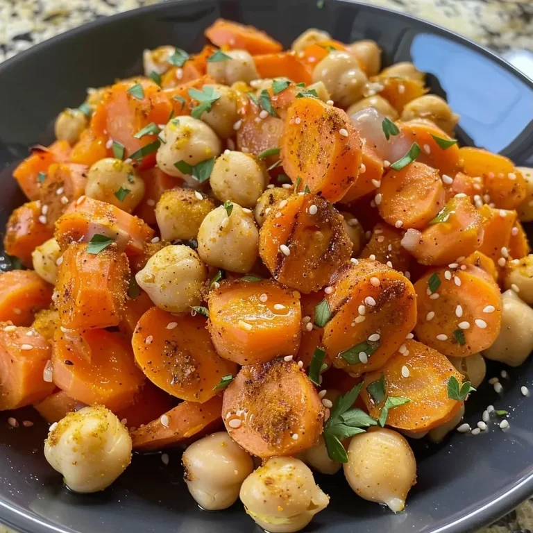 ['Tazón colorido con zanahorias asadas y garbanzos.', 'Primer plano de un tazón vegano con garbanzos y zanahorias.', 'Tazón de zanahorias y garbanzos, preparado de manera saludable.', 'Comida vegana colorida con zanahorias asadas y garbanzos.']