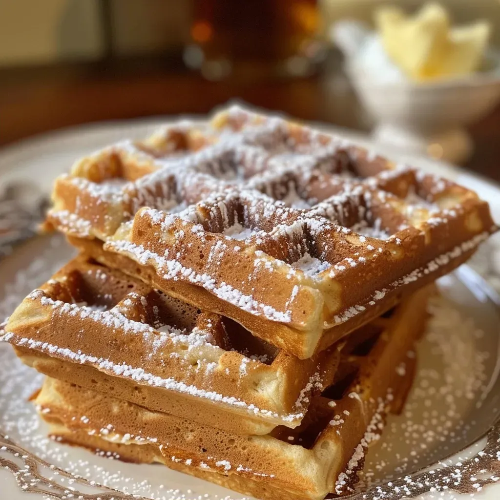 Waffles de jengibre con una textura dorada y esponjosa.