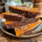 Barritas de calabaza y chocolate con textura jugosa.