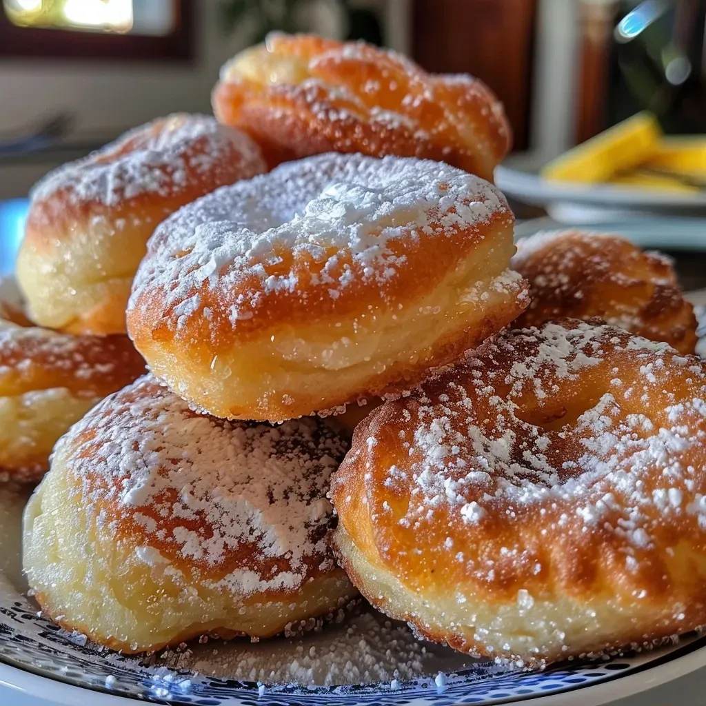 Beignets Mexicains recién horneados y espolvoreados con azúcar.