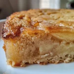 Bizcocho integral de manzana y canela con crumble en primer plano.