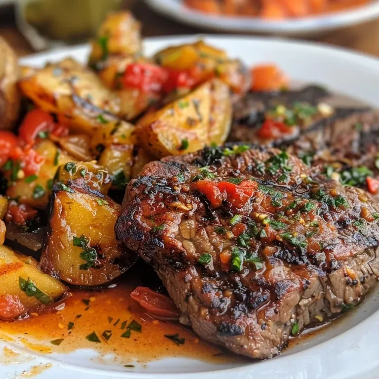 Boniato asado acompañado de estofado de alubias en un plato.