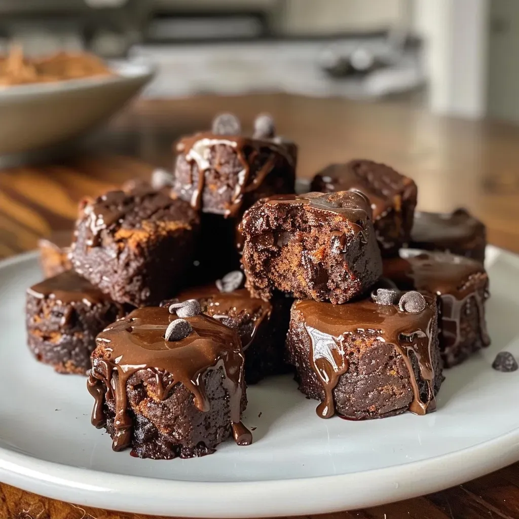 Brownie relleno de calabaza en primer plano.