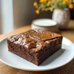 Brownie de calabaza con textura húmeda y trozos de nuez.