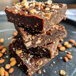Barras de brownie de proteína con trozos de chocolate.