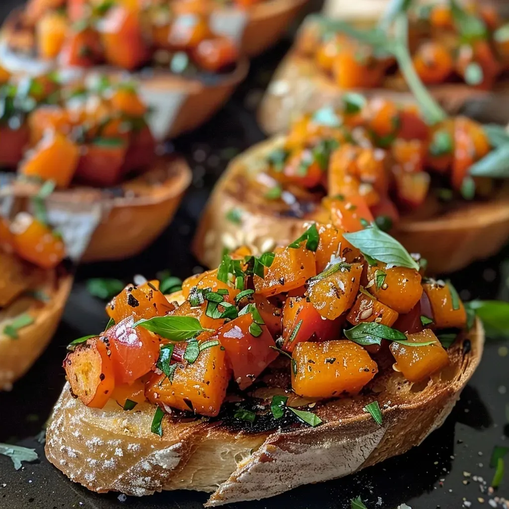 Baguette con mezcla de calabaza, queso parmesano y piñones.
