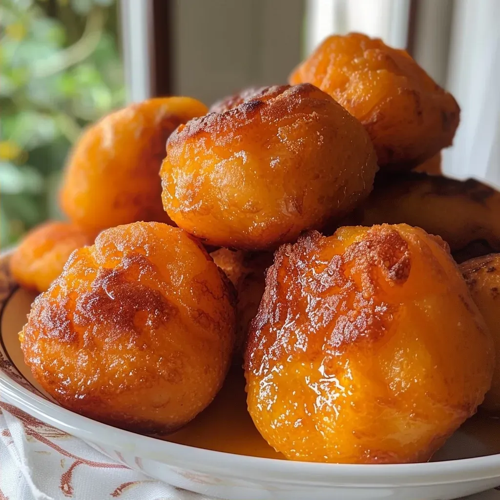 Primer plano de buñuelos de calabaza recién fritos.