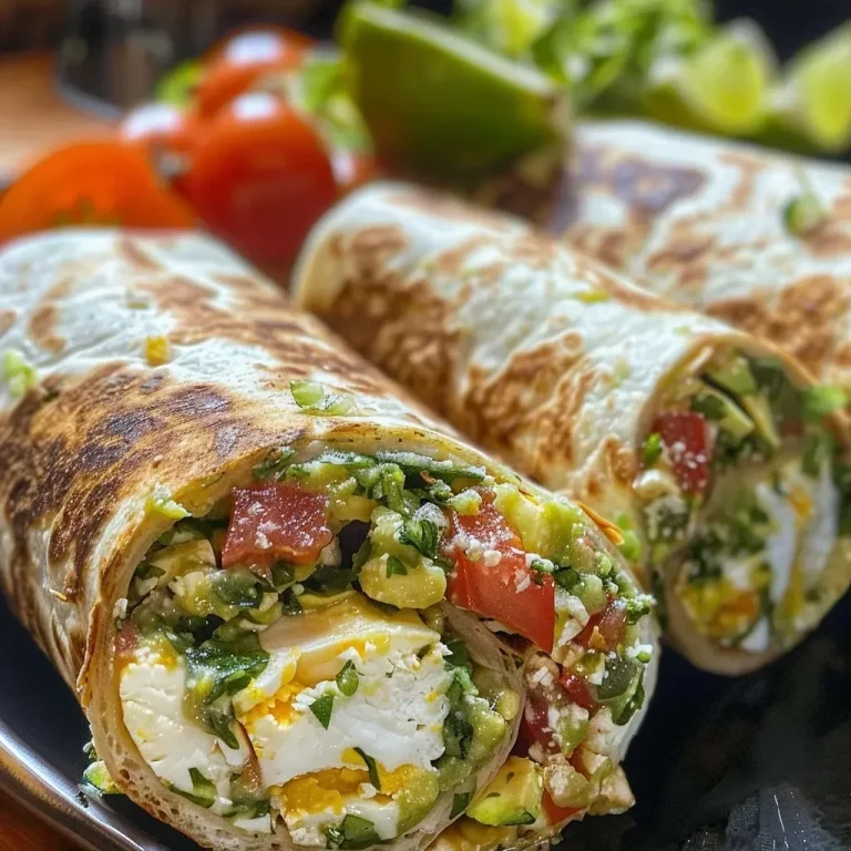 Burritos Saludables: Una Delicia Rápida para Compartir con Alegría Burritos saludables con ingredientes frescos en un plato.