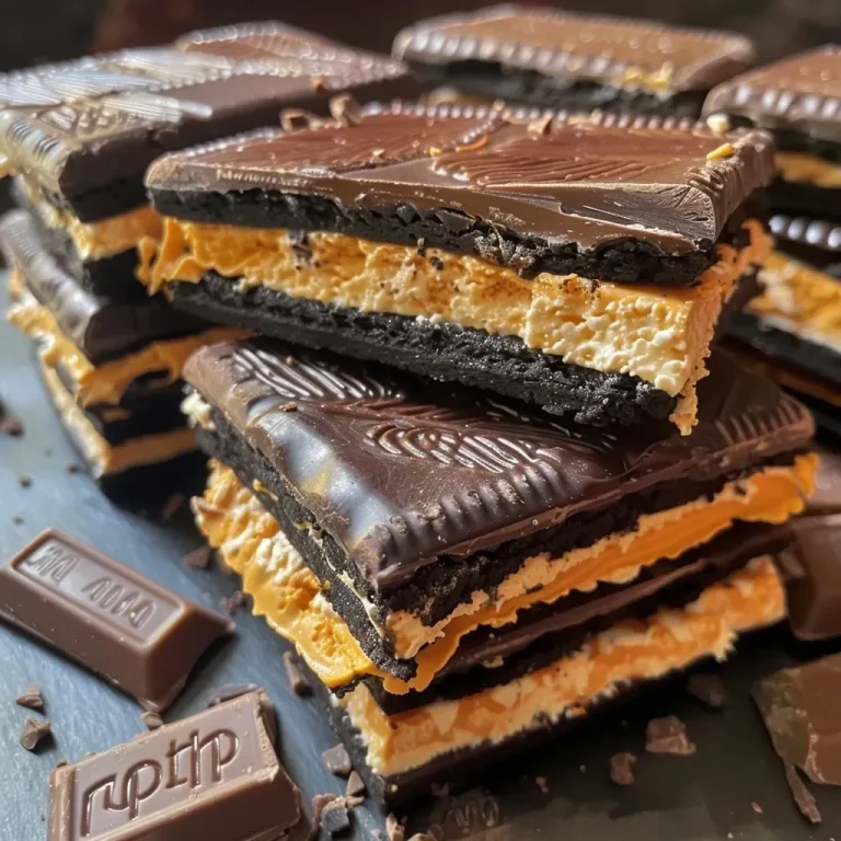 Galletas tipo Oreo y chocolate negro en un postre creativo.