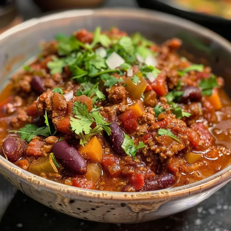 Platos de Chili Con Carne Infernal con carne y verduras.