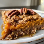 Cobbler de calabaza sin gluten sobre fondo claro.