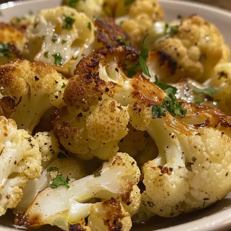 Disfruta de la Coliflor al Horno: Un Plato Crujiente y Saludable Coliflor al horno crujiente en un plato.