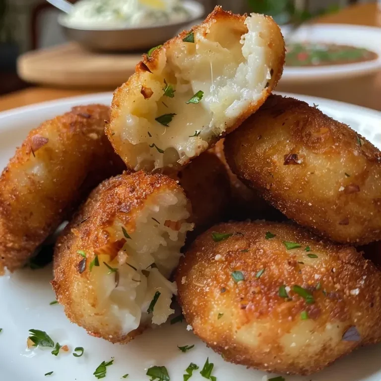 Croquetas de setas doradas y crujientes en un plato.