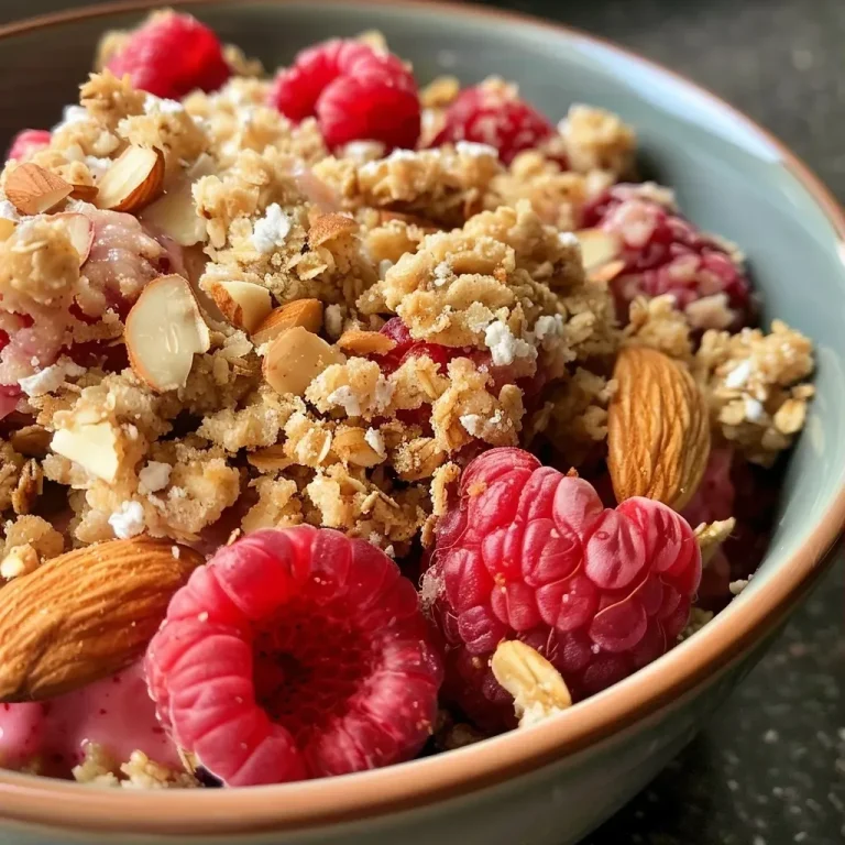 Disfruta de un Crumble de Frutas: Dulce Sorpresa en Cada Bocado Crumble de frutas con una textura dorada y crujiente.