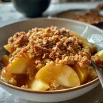 Crumble de manzana fácil con ingredientes frescos.