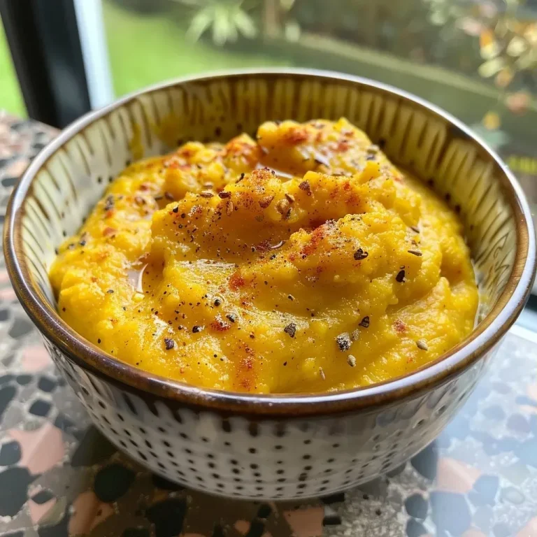 Dip de Calabaza con Curry: Una Delicia Irresistible para Compartir Dip de calabaza con curry servido en un bol.