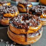 Donettes de calabaza con decoración de telaraña.