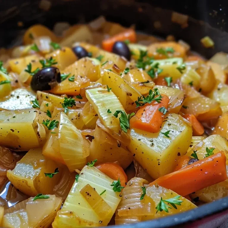 Estofado de Puerro y Patata: Sabor y Calidez en Cada Cucharada Estofado de puerro y patata en un plato, presentado con ingredientes frescos.