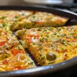 Fritata de calabacín servida en un plato.
