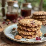 Galletas de avena y arándanos en primer plano.
