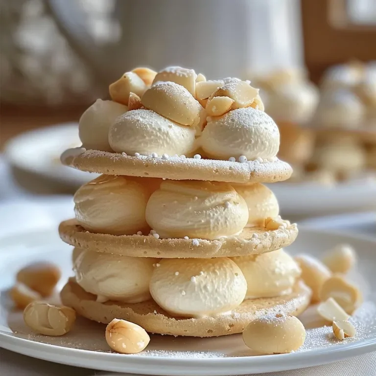 Merengues Fantasmales de Macadamia: Un Dulce Encuentro con la Magia de la Cocina Merengues de macadamia en primer plano, con ojos de nuez.
