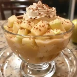 Mousse de manzana servida en un tazón elegante.