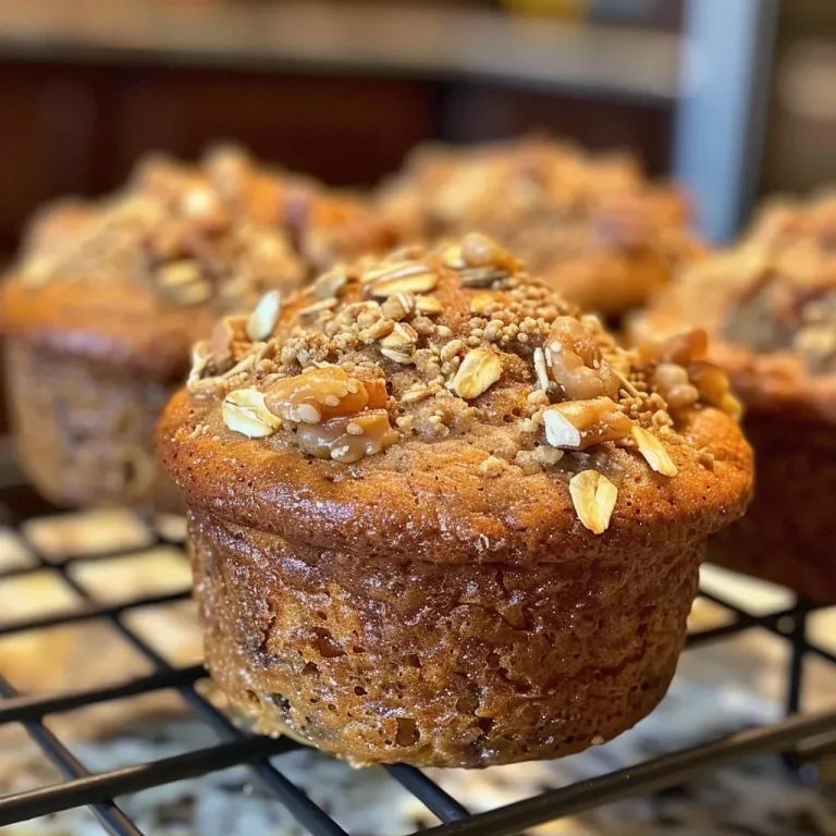 Muffins de arándanos con avena en un plato.