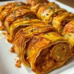 Mummie di wurstel hechas con pasta de hojaldre y salchichas.