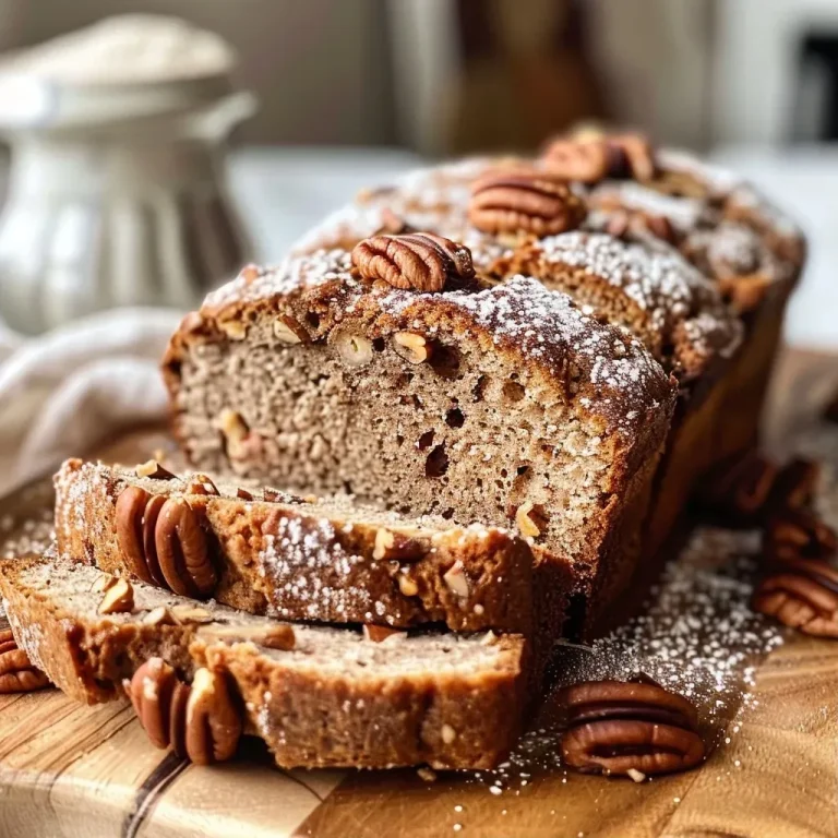 Pan de nuez y jarabe de arce en un plato.