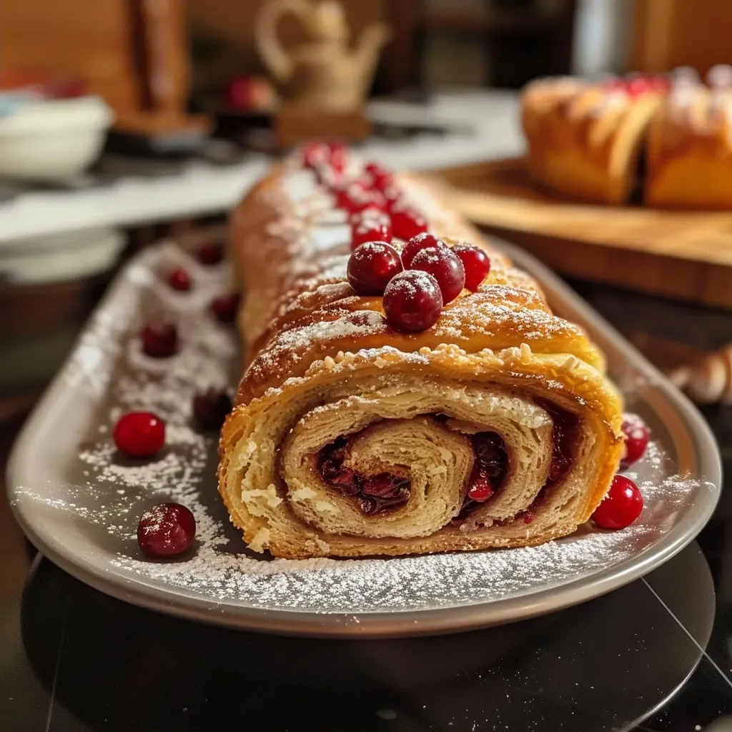 Cercano a los rollos de canela con cobertura de cereza para Halloween.