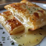 Saquitos de queso de cabra y miel en primer plano.