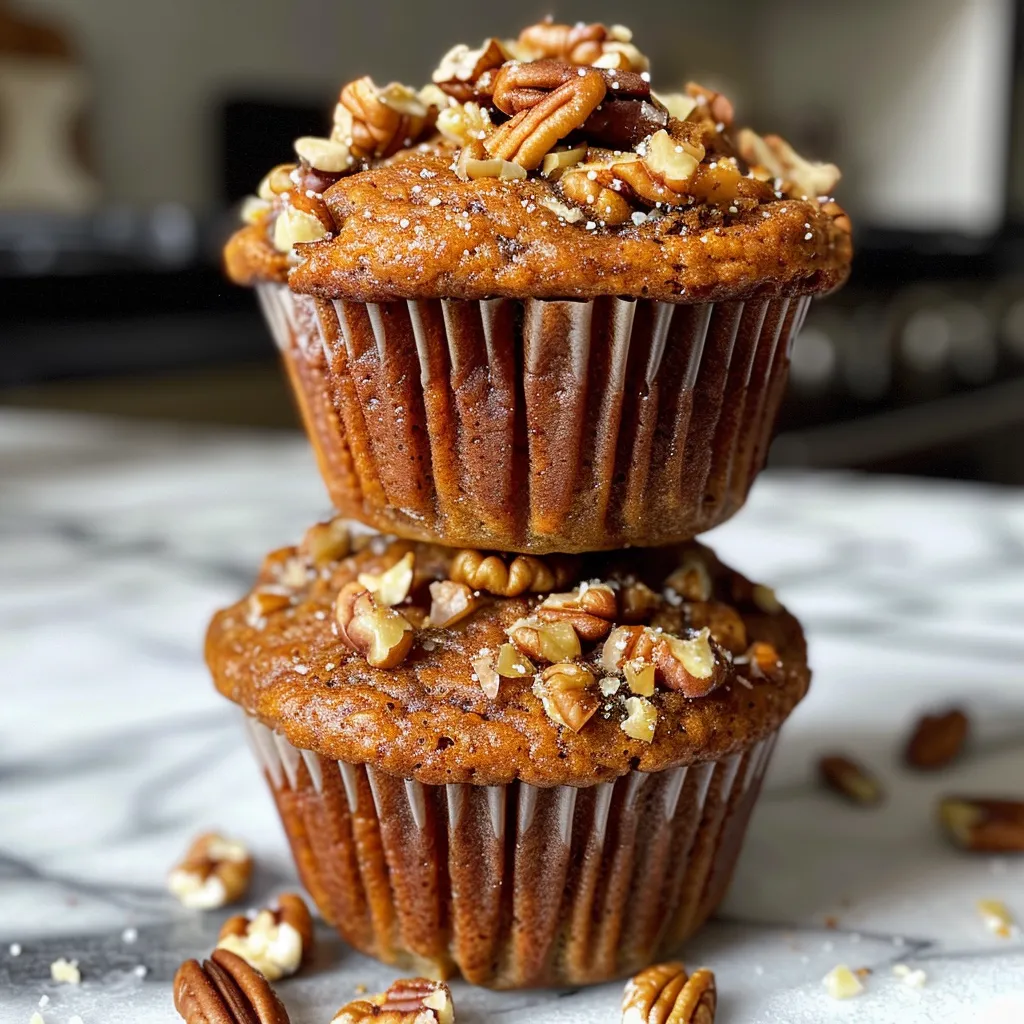 Vista lateral de muffins de calabaza jugosos.