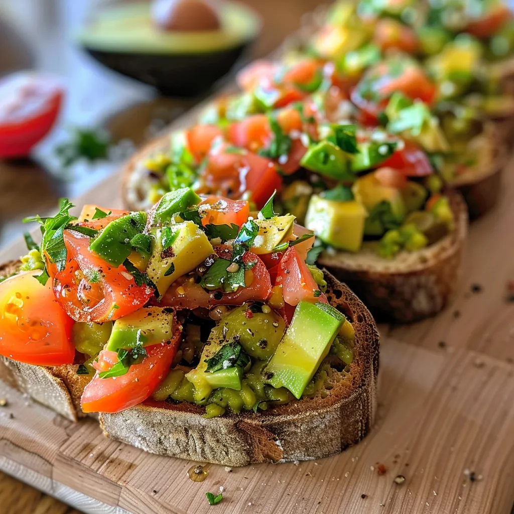 Primer plano de Kürbis-Bruschetta sobre una tabla.