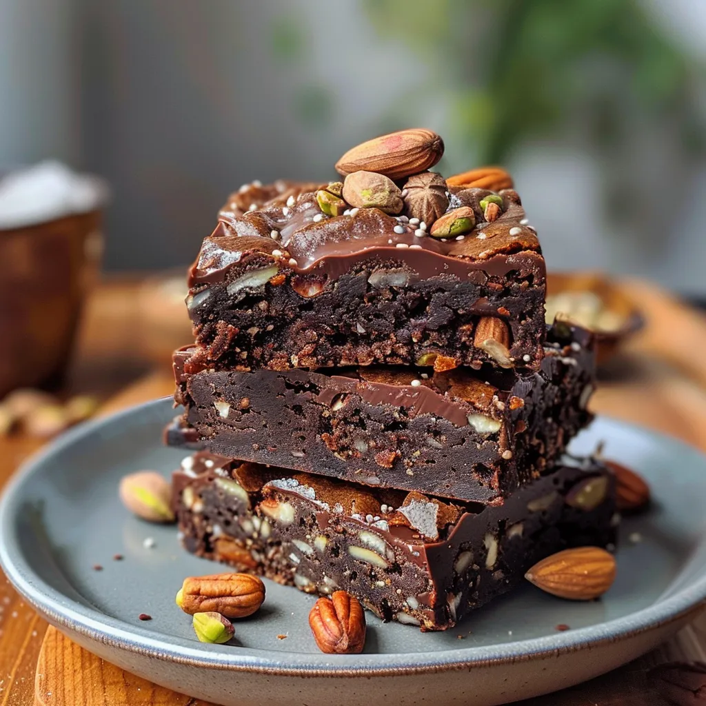Primer plano de brownies saludables sin cocción.