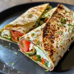 Wrap au chèvre con ingredientes frescos y coloridos.