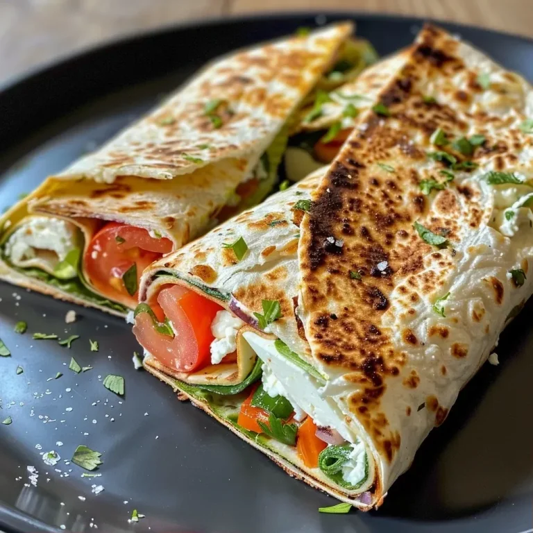 Wrap au chèvre con ingredientes frescos y coloridos.