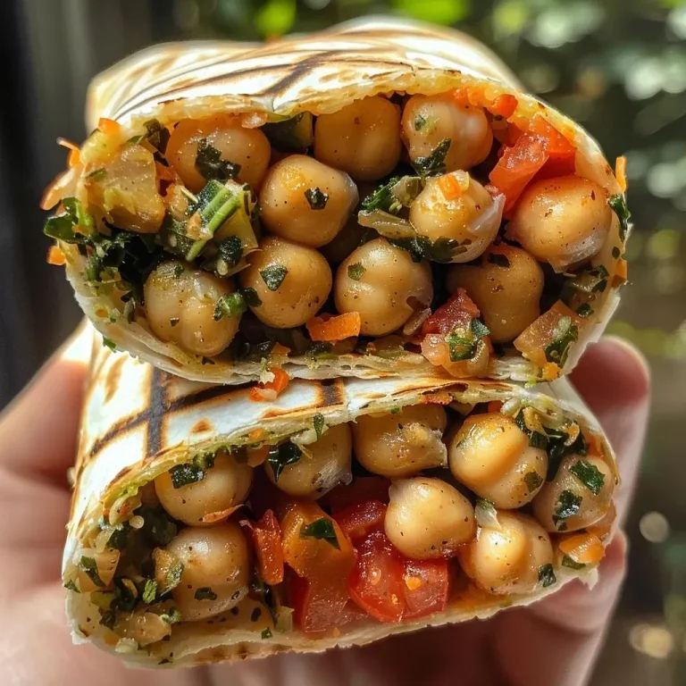 Wraps de garbanzos y coliflor con salsa de chile y lima.
