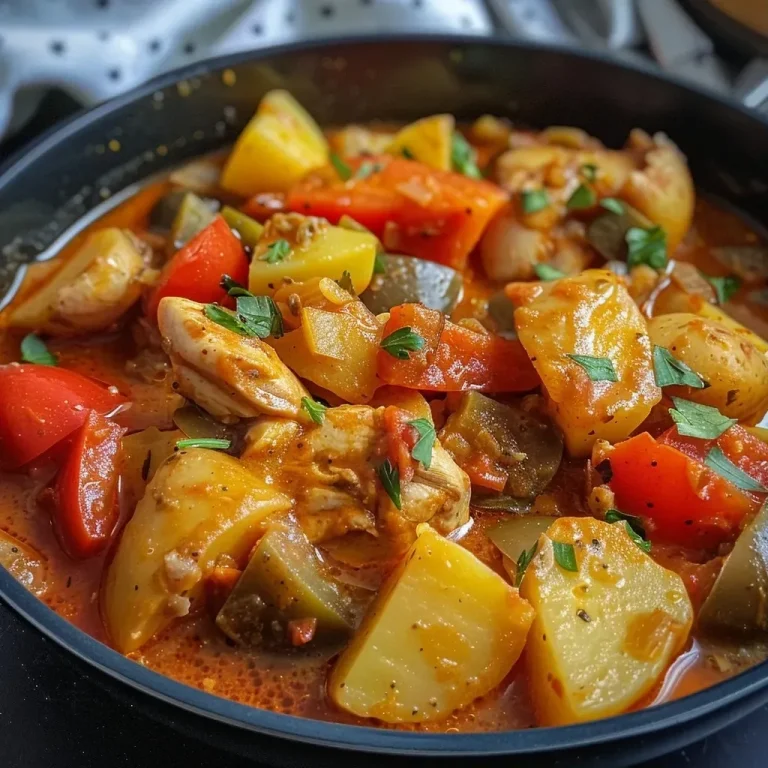 Cazuela de patatas con pollo