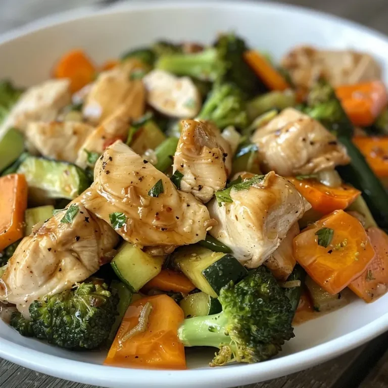 Pollo con verduras al vapor