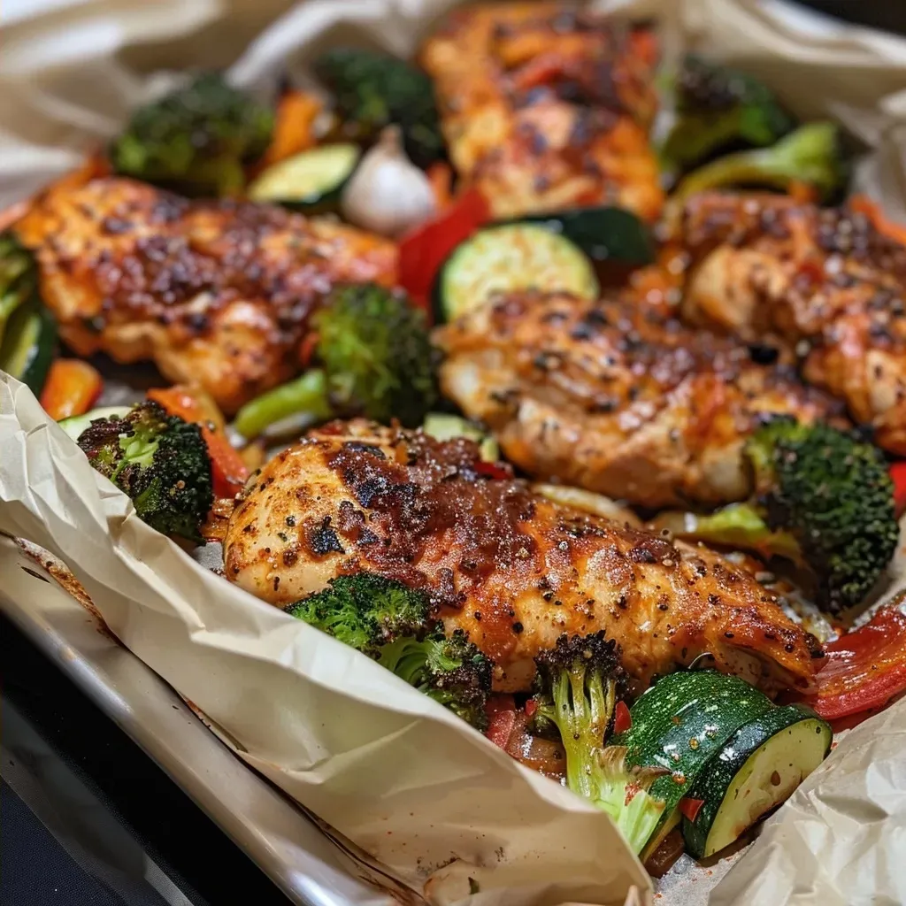Poulet Cajun et légumes en papillote